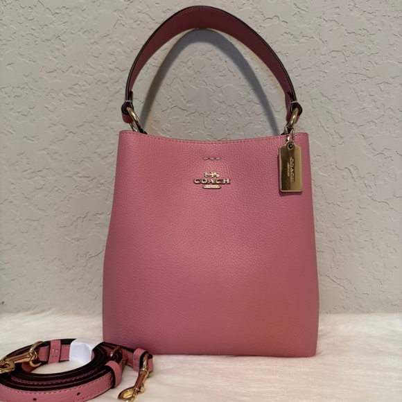 Coach Handbags - Coach Pink Shoulder Bag with Gold Hardware